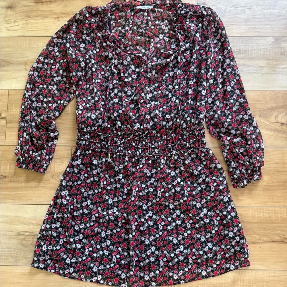 Socialite Floral Print Dress with Red and Pink Accents